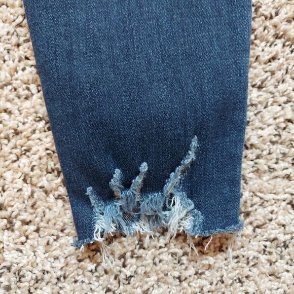 Judy Blue Jeans Womens 1/25 26x25 Skinny Fit Blue Distressed Whiskered Stretch - Picture 7 of 11